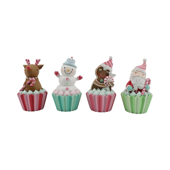 December Diamonds Set of 4 Festive Holiday Cupcakes